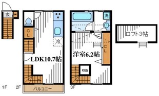 洗足駅 徒歩3分 2階の物件間取画像